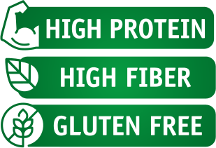 High protein - High fiber - Gluten free